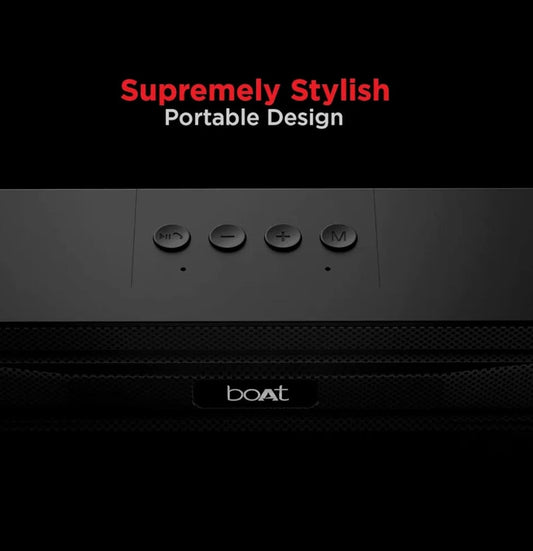 BOAT Aavante Bar 508 10W Stereo Sound, 10 HRS Battery, Dual EQ Modes, Multi-Compatibility, Sleek Design,Master Remote Control, Bluetooth Sound Bar, Soundbar Speaker (Midnight Black)